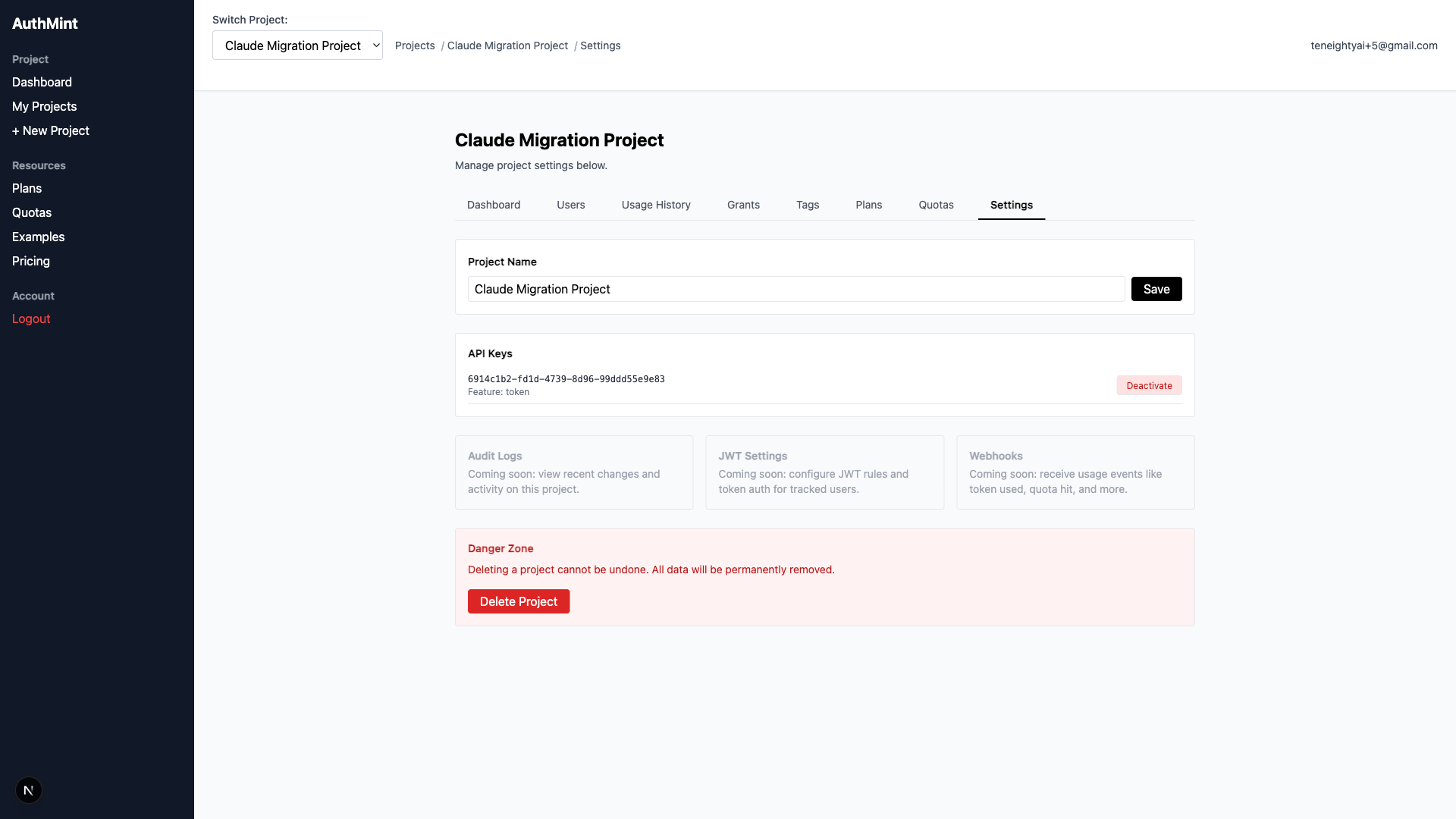 Project Settings